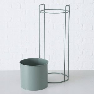 Boltze Metalowe doniczki na stojaku Melanda, jasnozielone, 3 sztuki 3