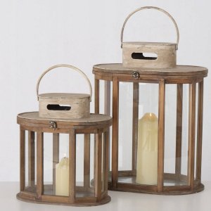 Boltze Lampiony drewniane LAURIE, 2 sztuki 3