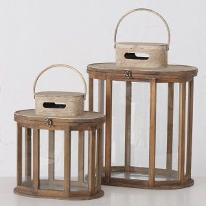 Boltze Lampiony drewniane LAURIE, 2 sztuki 10