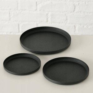 Boltze Podstawki na świece Mio, 3 sztuki, czarny mat 2