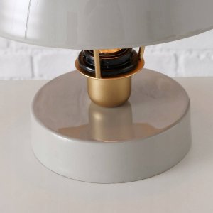 Boltze Metalowa lampka stołowa Clover, szary klosz, Ø 25 cm 4