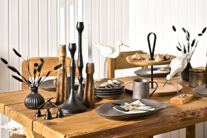 Boltze Metalowa lampka stołowa Clover, szary klosz, Ø 25 cm 10