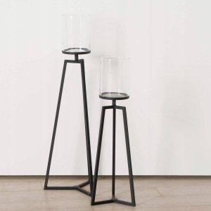 Boltze Szklane świeczniki na metalowym stelażu Cosa, 75-95 cm 3