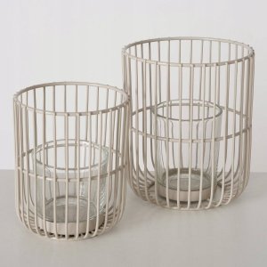 Boltze Metalowy lampion CINDY, beżowy, 2 sztuki 8