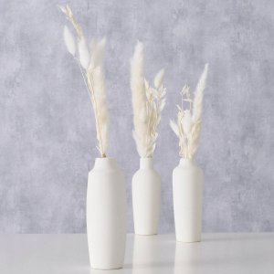 Boltze Porcelanowy wazon dekoracyjny Bianca, suszone kwiaty, wys. 16 cm 4