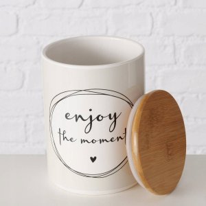 Boltze Ceramiczny pojemnik na żywność Enjoy bambusowa pokrywka 4