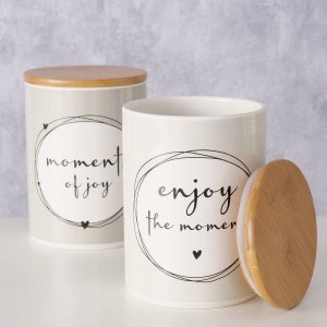 Boltze Ceramiczny pojemnik na żywność Enjoy bambusowa pokrywka 5