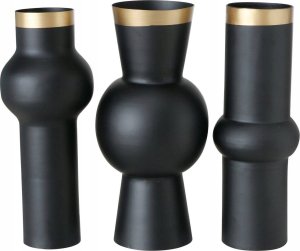 Boltze Wazon czarny VARNJO ze złotym zdobieniem, 30 cm 5