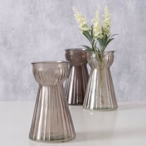 Boltze Wazon szklany HYACINTHA, ryflowane szkło, 15 cm 3