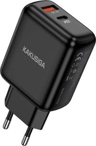 Ładowarka Kaku Ładowarka Sieciowa (PD 30W USB typ C + QC3.0 USB) Kakusiga Dual Port EU Charger KSC-668 czarna 1