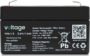 voltage Akumulator AGM Voltage 6V 1.2Ah VE6-1.2 6