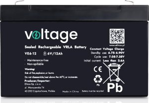 voltage Akumulator AGM Voltage 6V 12Ah VE6-12 6
