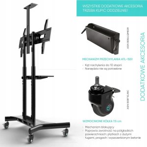 Onkron Mobilny stojak do TV 40"-70" do 45 kg ONKRON TS1551 Czarny 4