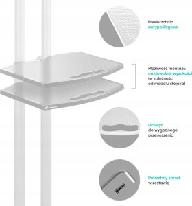 Onkron Mobilny stojak do TV 50"-83" do 90 kg ONKRON TS1881 Biały 3