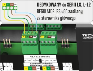 Tech Tech przewodowy regulator pokojowy R-X dedykowany do listwy L-X czarny STRXBK 2
