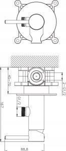 Bateria prysznicowa Omnires Omnires bateria bidetowa podtynkowa z natryskiem Y czarny SYSYBI2BL 3