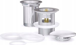 Omnires Omnires korek klik-klak do umywalki bez przelewu biały połysk A716BP 5