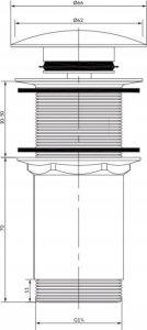 Omnires Omnires korek klik-klak do umywalki bez przelewu biały połysk A716BP 7