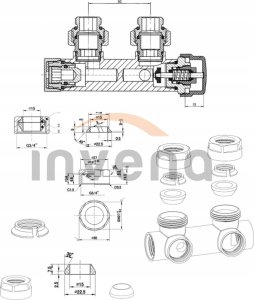 Invena Invena zestaw termostatyczny zespolony PROV typu duoplex do dolnego podłączenia, czarny CZ-91-015 11