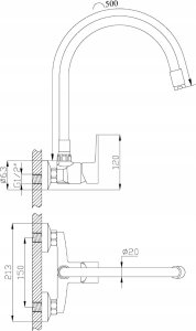 Bateria kuchenna Invena Invena bateria zlewozmywakowa Verso czarna BC-82-E4S 3
