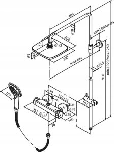 Zestaw prysznicowy Damixa Brusesystem Pine m/termostat 3