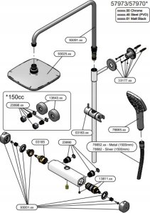 Zestaw prysznicowy Damixa Brusesystem Pine m/termostat 4