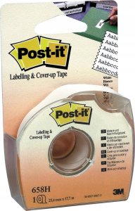 3M Post-it Afdækningstape 25.4 mm Hvid 1