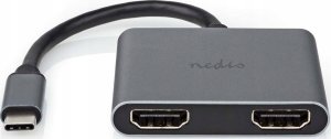 Adapter USB Nedis Nedis USB-C™ Adapter USB 3.2 Gen 1 | USB-C™ Stecker | 2x HDMI™ | | 4K@30Hz | 0.10 m | Rund | Vernickelt | PVC | Schwarz | Box 1