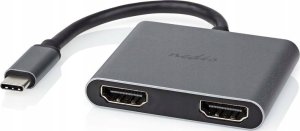 Adapter USB Nedis Nedis USB-C™ Adapter USB 3.2 Gen 1 | USB-C™ Stecker | 2x HDMI™ | | 4K@30Hz | 0.10 m | Rund | Vernickelt | PVC | Schwarz | Box 3