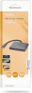 Adapter USB Nedis Nedis USB-C™ Adapter USB 3.2 Gen 1 | USB-C™ Stecker | 2x HDMI™ | | 4K@30Hz | 0.10 m | Rund | Vernickelt | PVC | Schwarz | Box 4