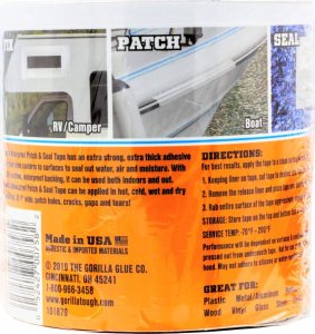 Gorilla Sports Patch & Seal - 100mm - Sort - Waterproof - 3 m. 10