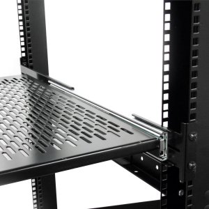 StarTech StarTech.com 2U Sliding Server Rack Mount Shelf - 20 to 30in Adjustable Mounting Depth - Vented - 50lb - Heavy Duty Universal 19” Rack Shelf for Equipment Rack - 24in Deep, Adjustable shelf, Black, Steel, 22.7 kg, 2U, EIA RS310-C 3