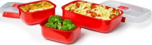 Sistema Sistema Heat & Eat 3 Pack, Set, Red, Polypropylene (PP), Transparent, New Zealand, 141 mm 3