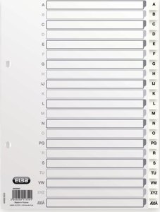 Segregator Elba Elba 400020999, Alphabetic tab index, Polypropylene (PP), White, Portrait, A 1