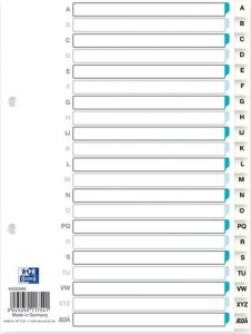 Segregator Elba Elba 400020999, Alphabetic tab index, Polypropylene (PP), White, Portrait, A 2