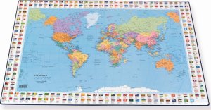 Bantex Bantex 100551500, 630 mm, 440 mm, World, Political map, Plastic, Multicolour 1