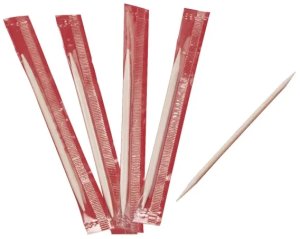 Antalis Tandstik 65 mm Spids i begge ender Enkeltpakket Træ i Cellofan,1000 stk/pk 2