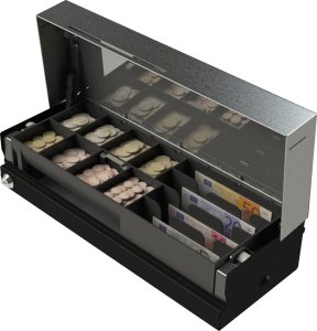 APG Cash Drawer APG Cash Drawer MOD237A-BL4617, Electronic cash drawer, Steel, Black, 24 V, 460 mm, 100 mm 1