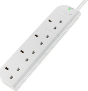 Listwa zasilająca Belkin Belkin E-Series 4 Socket, 3-Metre SurgeStrip, 238 J, 4 AC outlet(s), 230 V, 50 Hz, White, 3 m 1