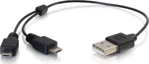 Kabel USB C2G USB-A - 2x microUSB 0.25 m Czarny (81709) 1