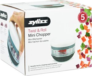 Zyliss Zyliss Twist & Roll Mini Chopper, Black, Grey, White, 90 mm, 10 cm, Box 3