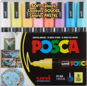 Posca Uni Mitsubishi Pieštukas Markeriai Uni-Ball Posca PC-5M SOFT Color, 8 vnt. 1