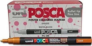 Posca zestaw markerów PC-3M 4 ass. kolory brokatowe fajny 4