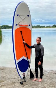 CS Aqua CS Aqua SUP Board - Stand Up Paddleboard - 300x83x15 cm max 120 kg. Orange/Blue 1