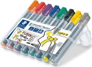 Staedtler Lumocolor Flipchart-Marker 356/356B, etui na 8 sztuk, uzupełnialne, DRY SAFE, można prać, zablokowana końcówka, - 1 Stück (356 SWP8) 2
