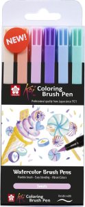 Sakura Sakura Koi Coloring Brush Pen set Sweets | 6 colours 1