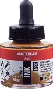 Artequipment Amsterdam Acrylic Ink Bottle Raw Sienna 234 5