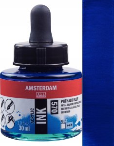 Artequipment Amsterdam Acrylic Ink Bottle Phthalo Blue 570 1