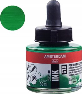 Artequipment Amsterdam Acrylic Ink Bottle Permanent Green Deep 619 1