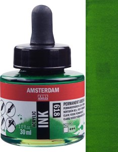 Artequipment Amsterdam Acrylic Ink Bottle Permanent Green Light 618 1